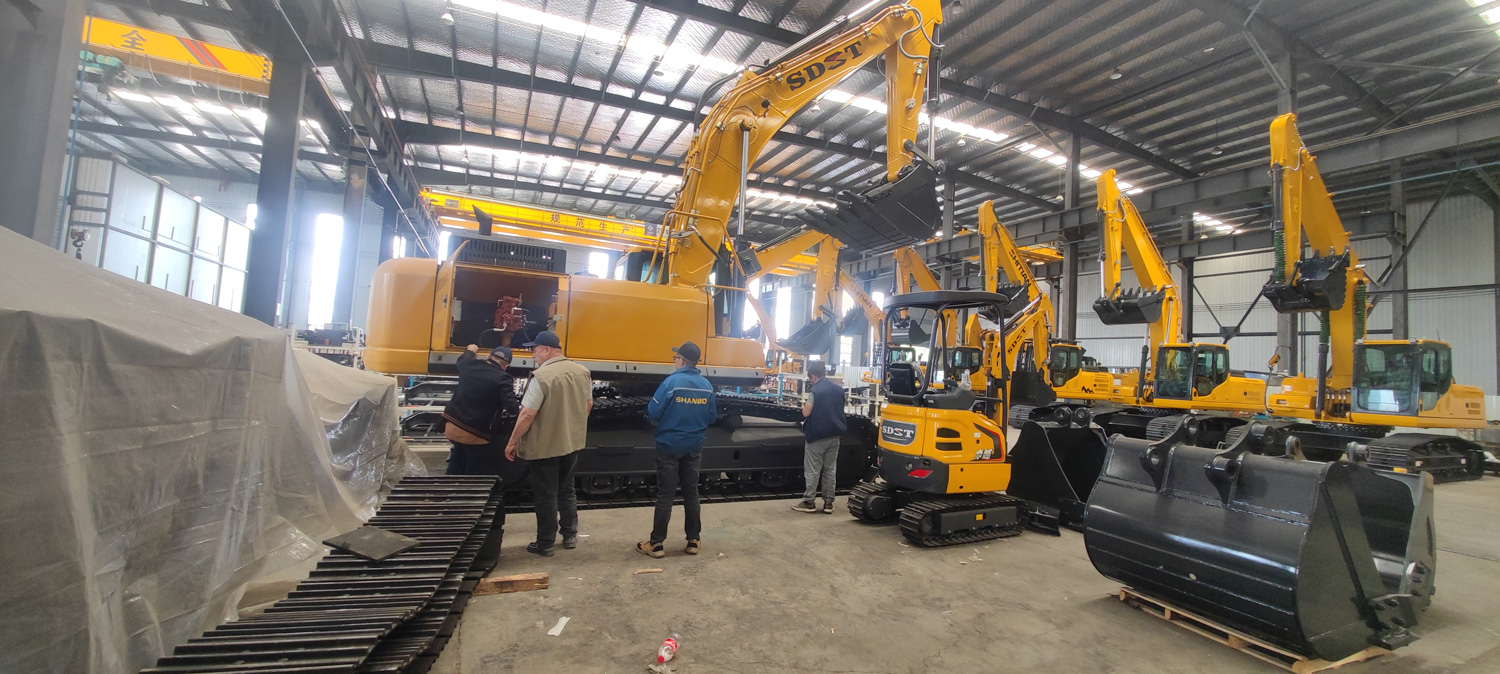 Linha de Produção de Escavadoras na China