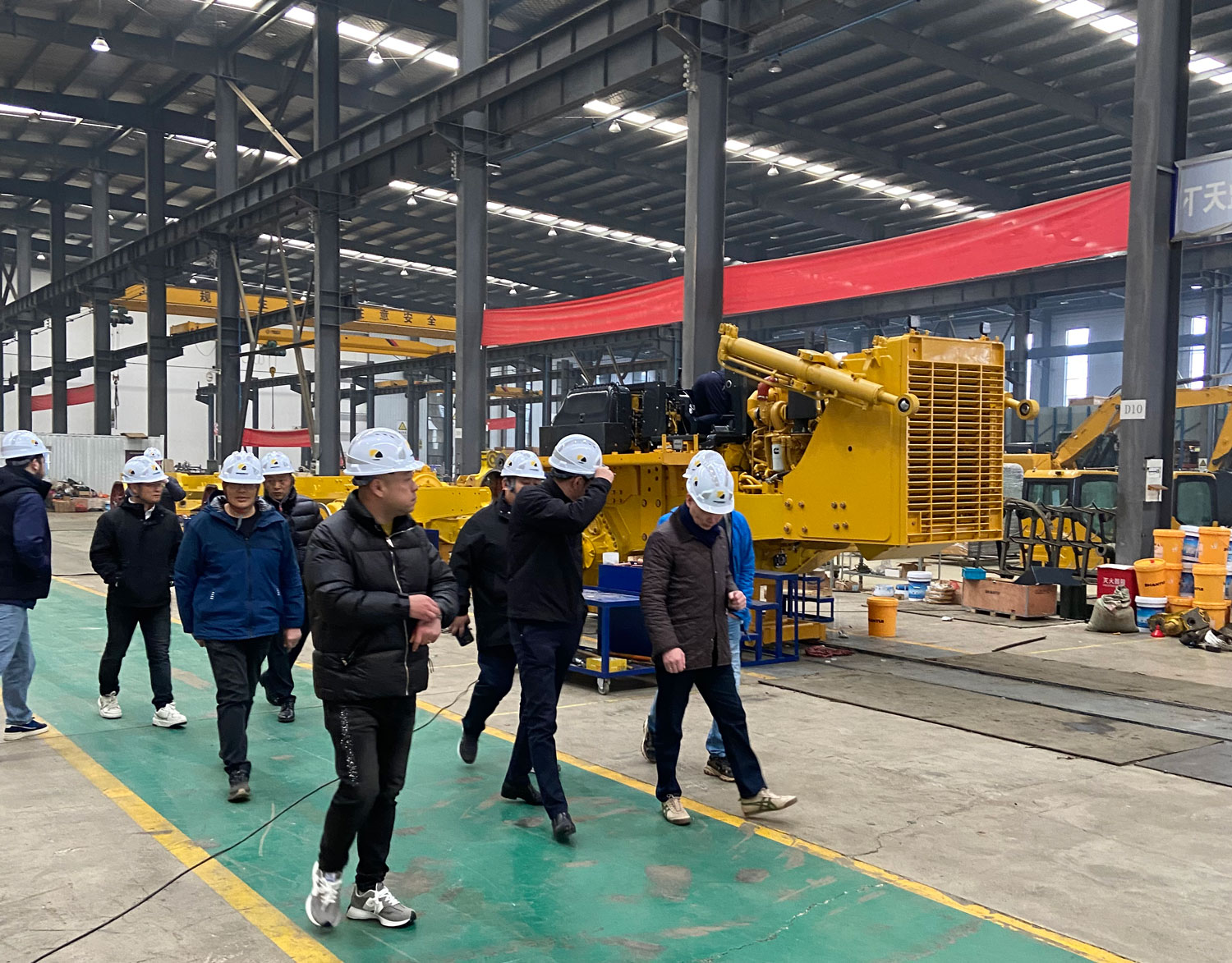 Chinese clients visit bulldozer factory